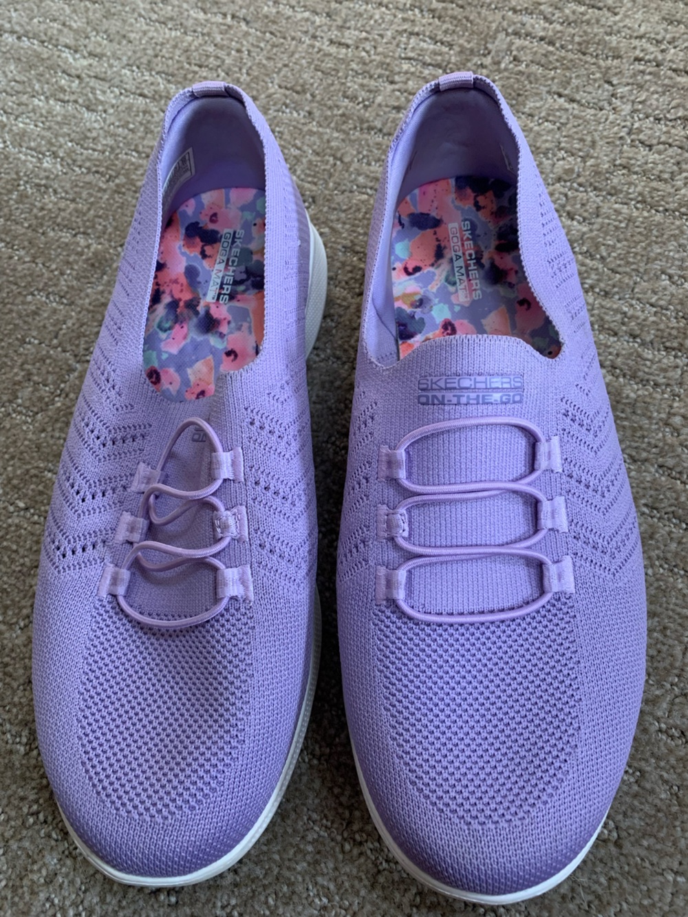 Skechers Lavender Slip-On Knit Sneakers